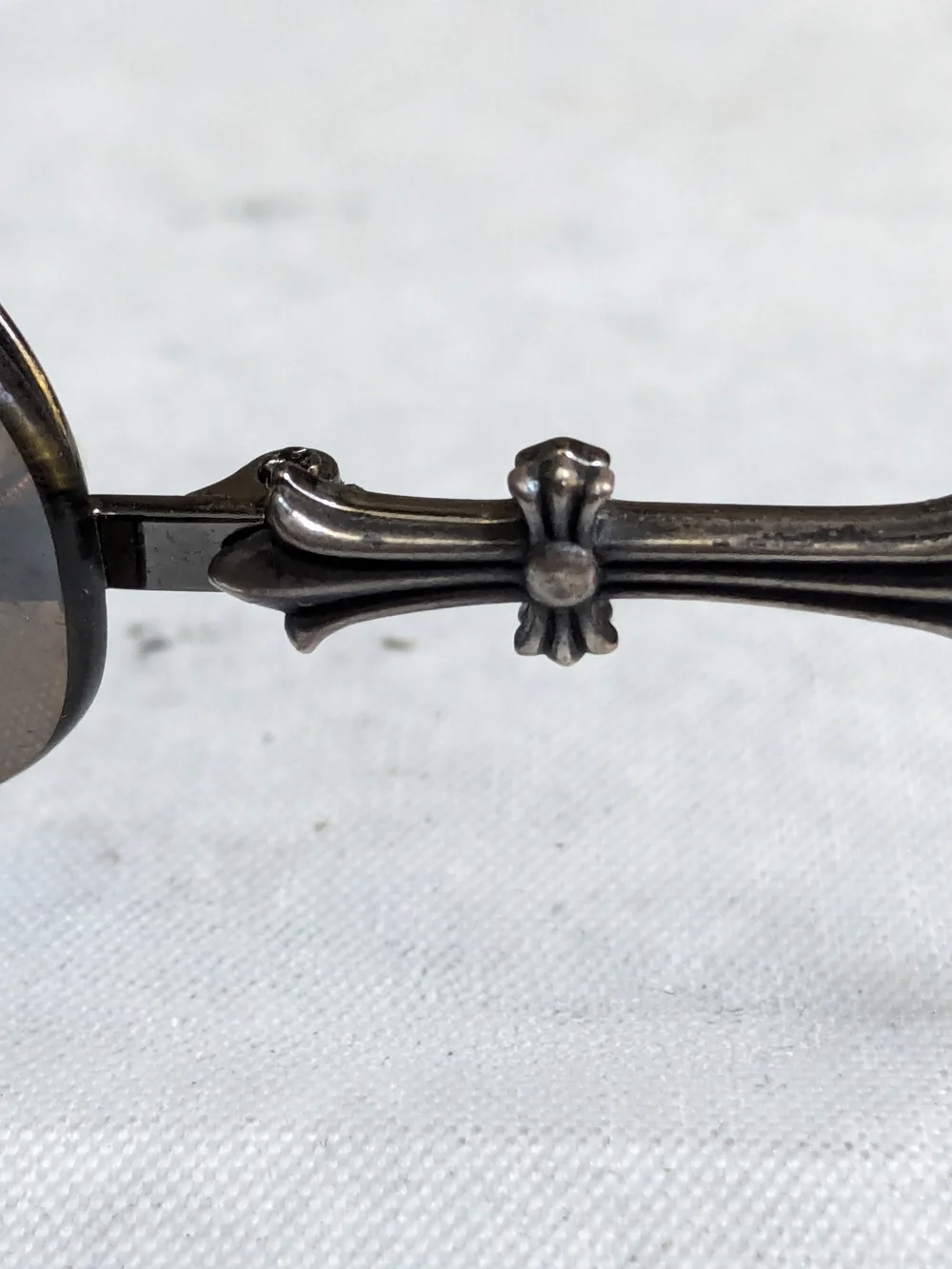 Chrome Hearts 'D.P.I' Sunglasses Brown Lenses Cross Sterling Silver Oval